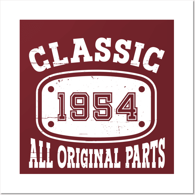 CLASSIC 1954, ALL ORIGINAL PARTS [White] Wall Art by Blended Designs